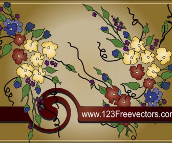 Hand Painted Floral Background Vector