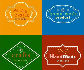 Handmade Logo Sets Various Shapes Classical Style