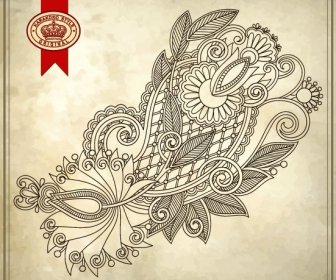 Handpainted Pattern Background 04 Vector