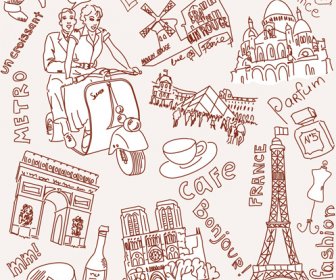 Amore Della Grafia Con Elementi Di Vettore Di Parigi