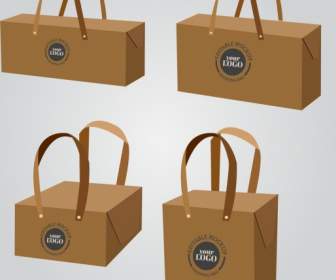 Handy Bags Templates Brown 3d Design
