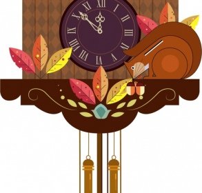 Hanging Clock Template Nature Elements Decor Classical Cottage