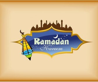 Hanging Lamps With Ramadan Kareem Vintage Label Shape