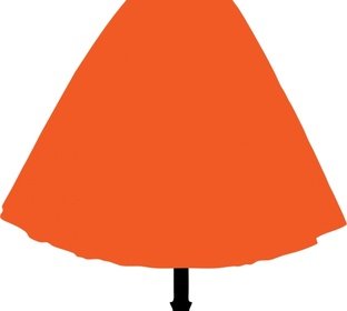 ヴィンテージのドレスをオレンジの現実的なベクトル図をぶら下げ