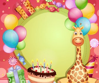 Happy Birthday Baby Cards Cute Design Vector