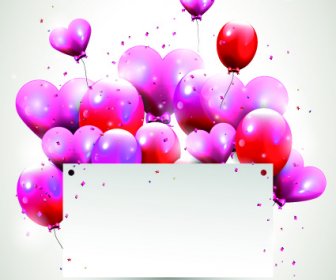 Balões Feliz Aniversário Do Vetor De Cartão