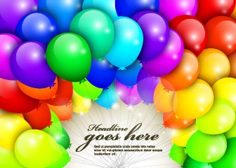 Feliz Aniversário Colorido Fundo De Balões