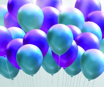 Happy Birthday Colored Balloons Background