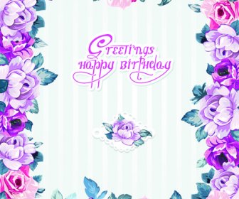 Happy Birthday Flowers Greeting Cards