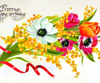 생일 꽃 카드 인사말