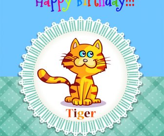 Alles Gute Zum Geburtstag Tiger Im Rahmen