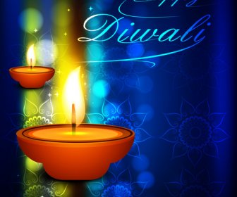 Happy Diwali đẹp Vector Nền Thẻ