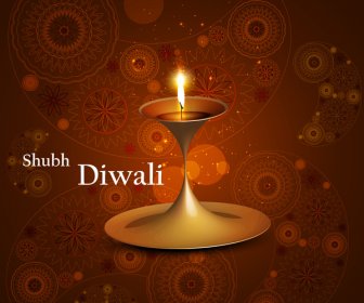 Feliz Diwali Lindo Cartão De Fundo Vector