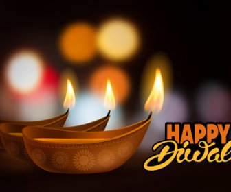Happy Diwali Ethnischen Stilen Hintergrund Vektoren