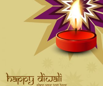 Happy Diwali Festival Garis Berwarna-warni Gelombang Perayaan Kartu Ilustrasi Vektor