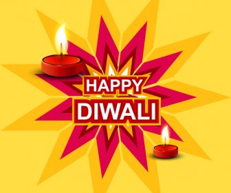 Happy Diwali Festival Colorful Line Wave Celebration Card Illustration Vector