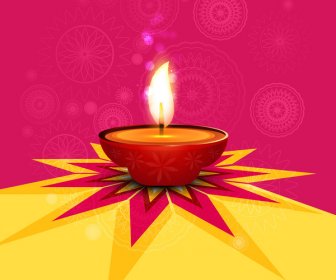 Mutlu Diwali Festivali Renkli çizgi Dalga Kutlama Kartı Illüstrasyon Vektör