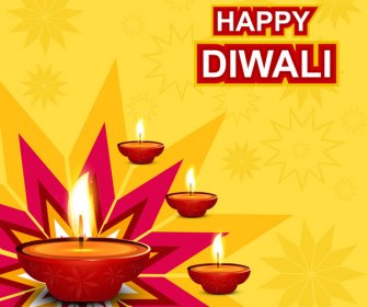 Mutlu Diwali Festivali Renkli çizgi Dalga Kutlama Kartı Illüstrasyon Vektör