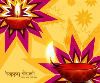 Happy Diwali Festival Bunte Linie Welle Feier Karte Illustration Vektor