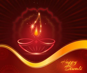Happy Diwali India Styles Vector Background Vector