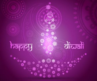 Joyeux Diwali Flocon étoiles Diya Patron Gratuit Graphiques Vectoriels