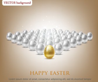 Happy Easter Background With Eggs