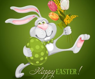 Happy Easter Bunny Background Vector Graphic