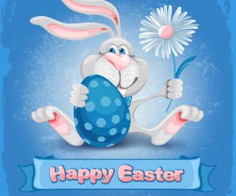 快乐的复活节兔子背景矢量图形