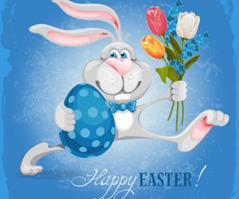 快樂的復活節兔子背景向量圖形