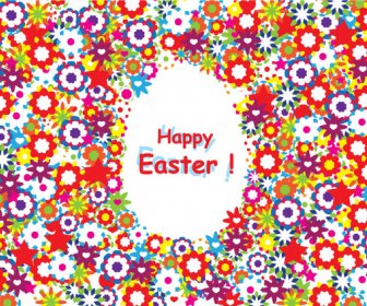 Happy Easter Colorful Background