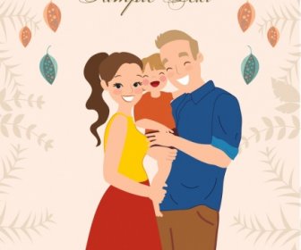 Счастливые семьи фон родительского детские иконы цветной мультфильм