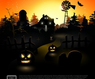 Happy Halloween Backgrounds Vector Set
