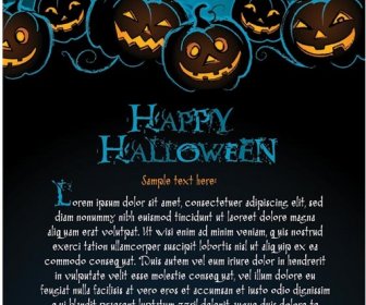 Happy Halloween Greeting Card Template Vector