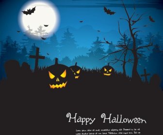 Feliz Halloween Poster Template Vector
