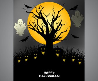 Happy Halloween Vector Background