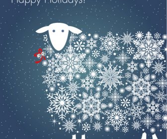 Holiday Bahagia Domba Latar Belakang Vektor