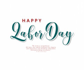 Happy Labor Day Sign Template Calligraphic Texts Elegant Design
