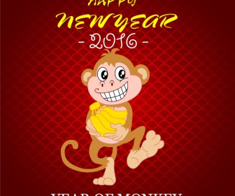 Glückliche Affen Jahr 2016