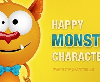 Feliz Monstruo Vector Character