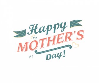 Happy Mothers Day Zitatvorlage Elegante Flache Kalligrafische Herzen Dekor