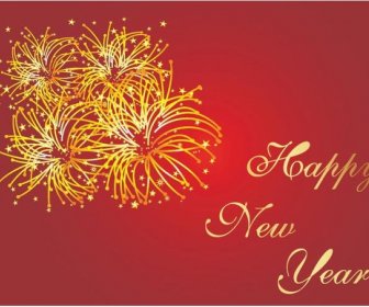 Happy New Year And Chirstmas Red Background Vector