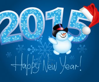 Feliz Ano Novo E 15 Xmas Azul Bakground