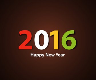 Happy New Year 2016 Colorful Background