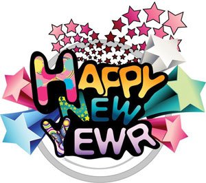Happy New Year Colorful Star Background Template Vector