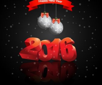 Happy 2016 New Year Greeting Card