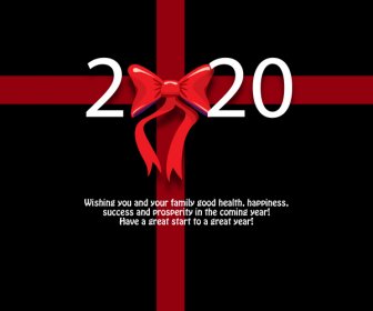 Feliz Año Nuevo 2020 Con Diseño De Cinta
