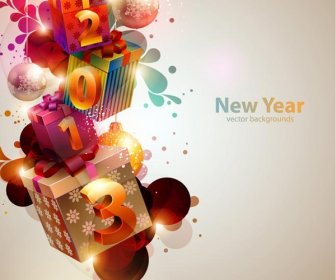 Nuevos Year13 Feliz Fondos De Tarjeta Vector