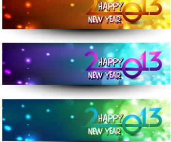 Feliz Year13 Novo Banner Brilhante Conjunto Vector