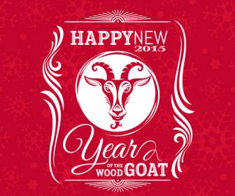 Glückliche Neue Year15 Ziege Vector Hintergrund