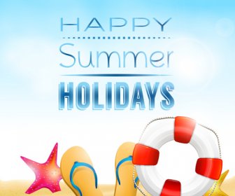 Happy Summer Holidays Elements Vector Background